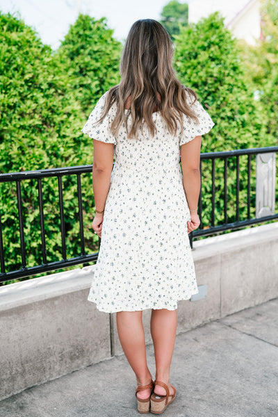 Forget Me Not Balloon Sleeve Dress