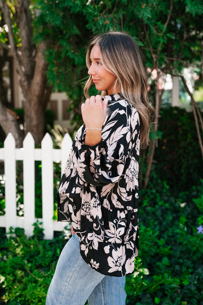 Love and Luxe Bubble Sleeve Floral Top