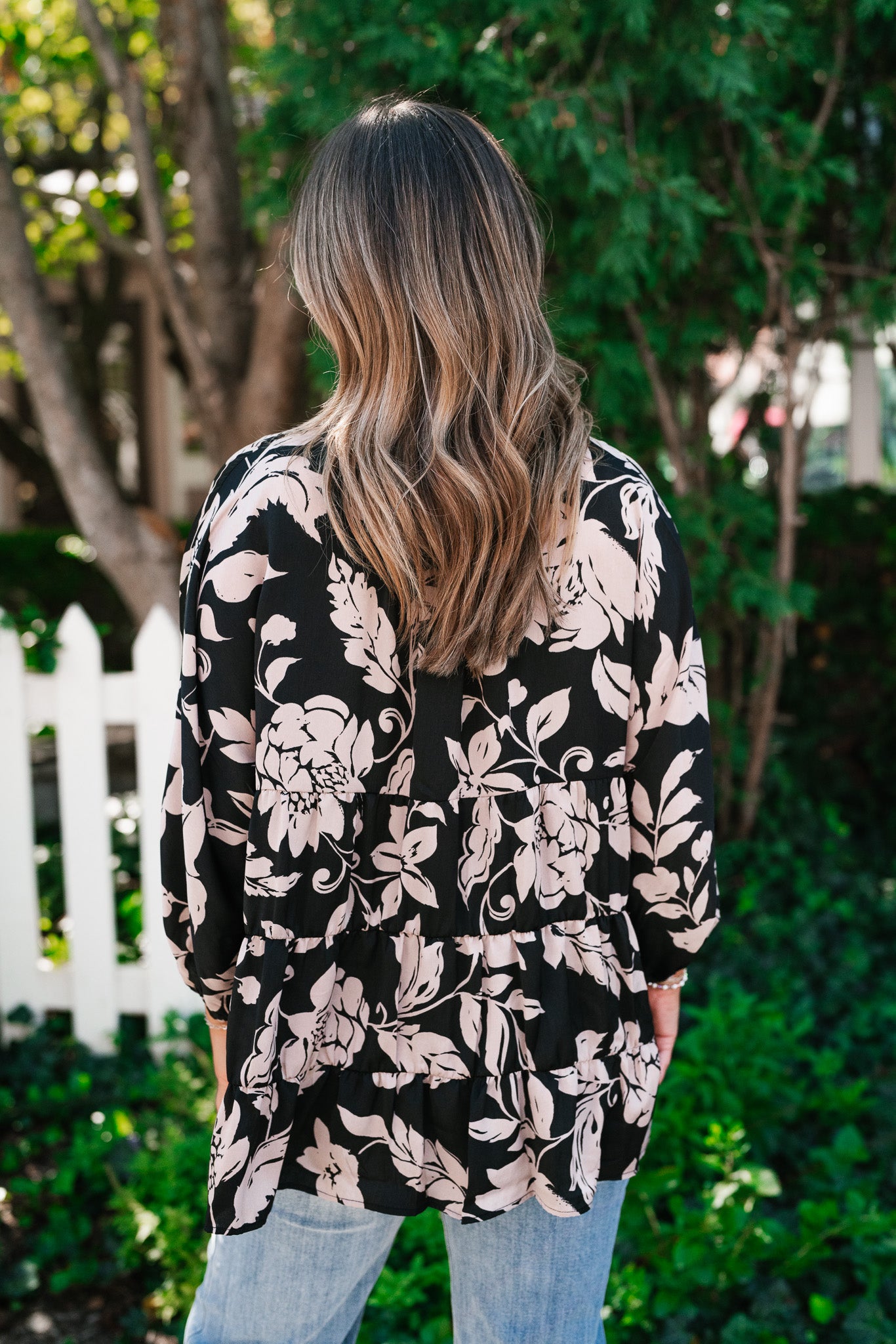 Love and Luxe Bubble Sleeve Floral Top