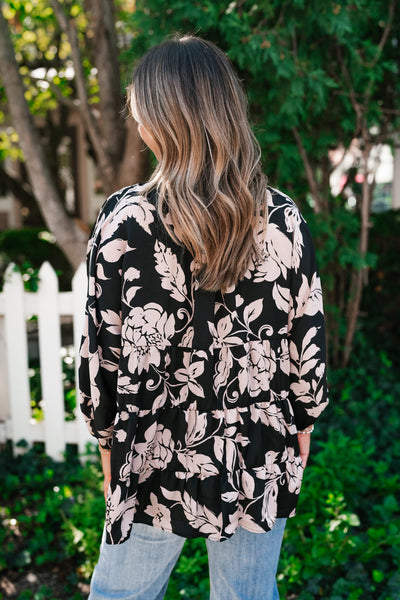 Love and Luxe Bubble Sleeve Floral Top