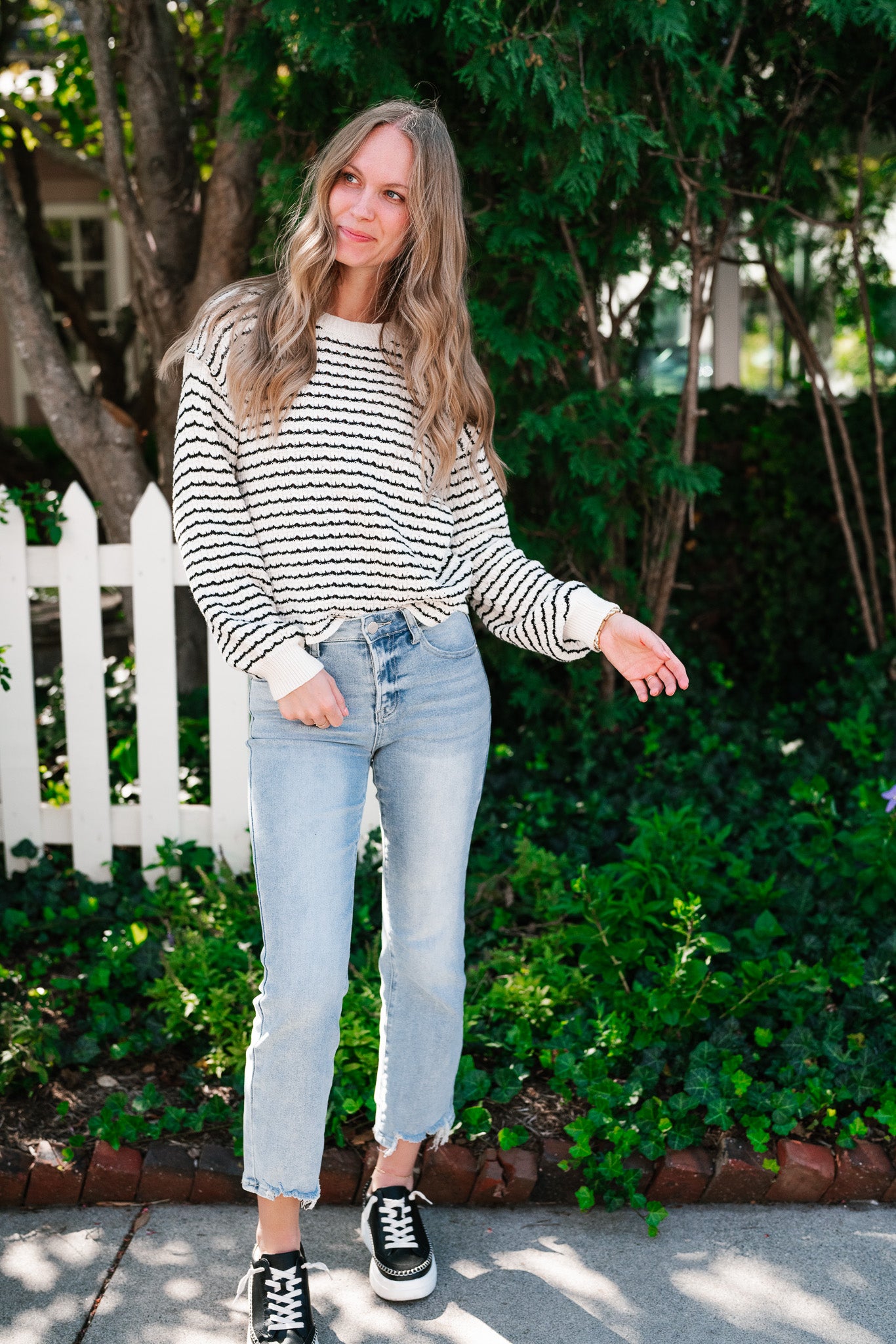 High Hopes Striped Crochet Sweater