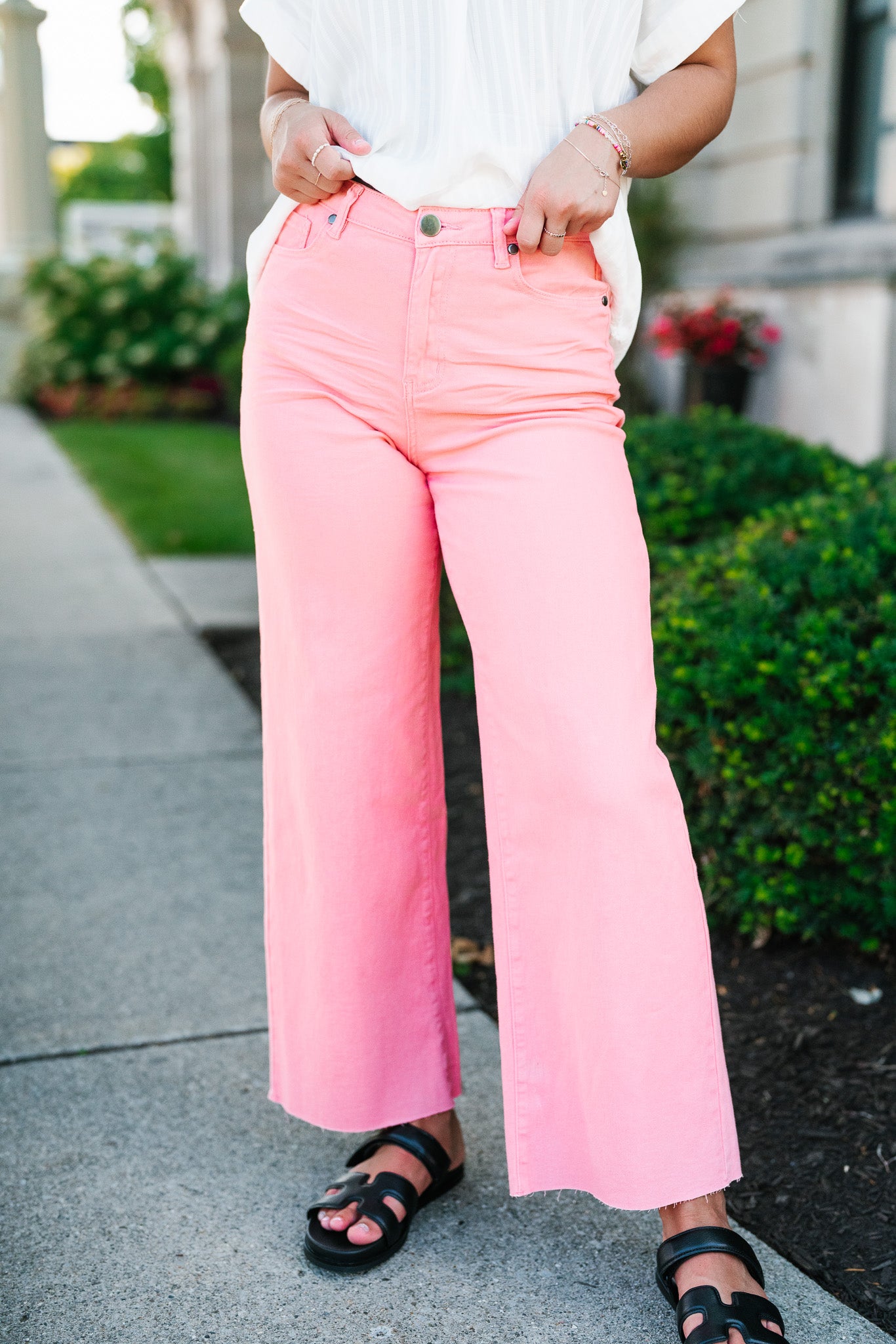 Such A Flirt Stretch Twill Wide Leg Pants – Birch & Bell Boutique