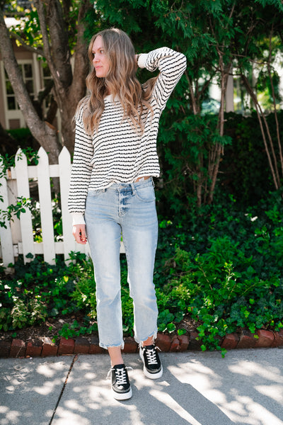 High Hopes Striped Crochet Sweater