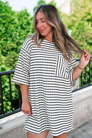 The Stripe Is Right Textured Dress
