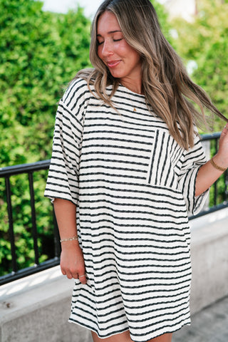 The Stripe Is Right Textured Dress