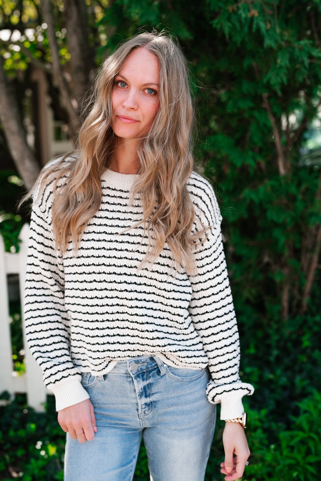 High Hopes Striped Crochet Sweater