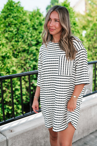 The Stripe Is Right Textured Dress