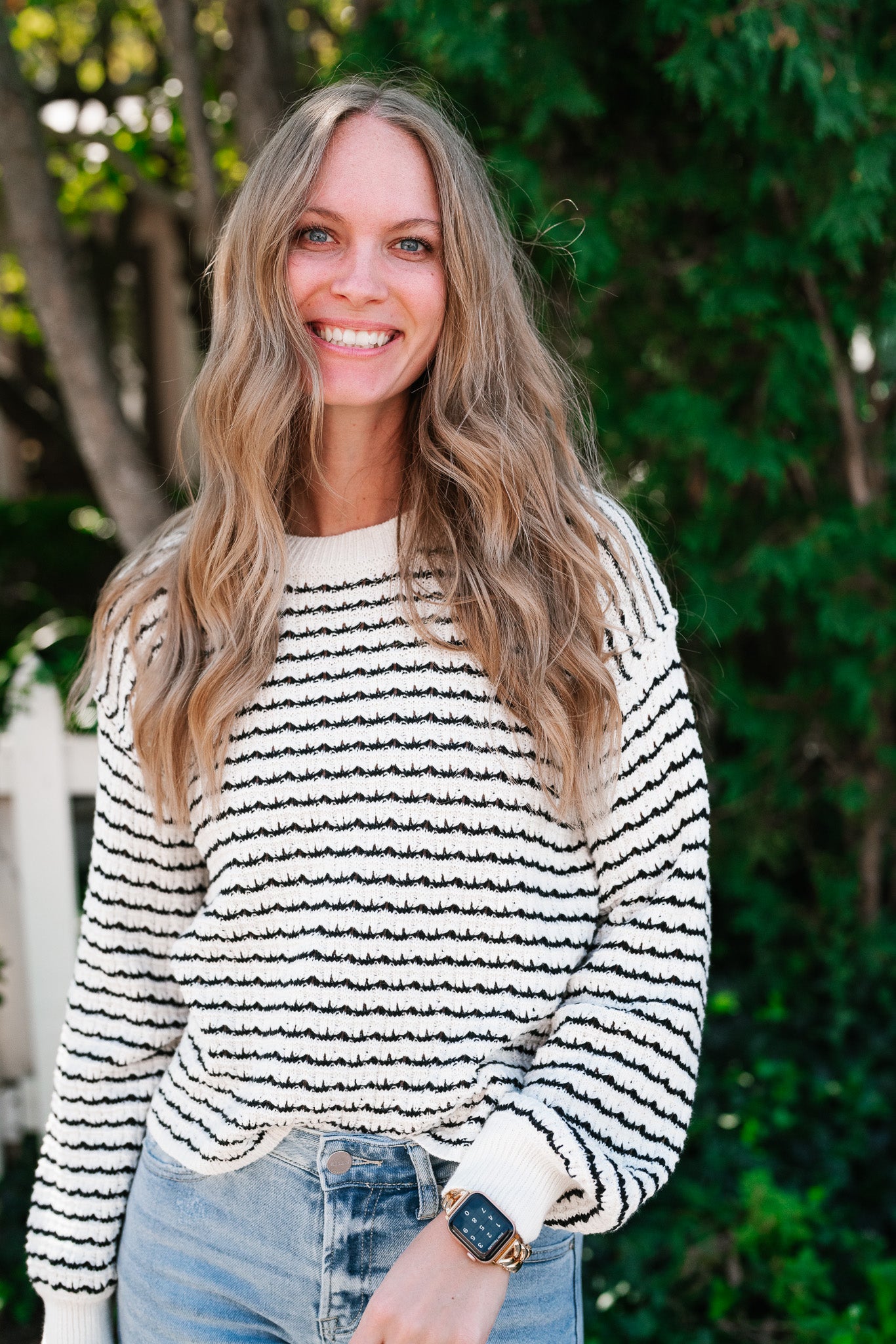 High Hopes Striped Crochet Sweater