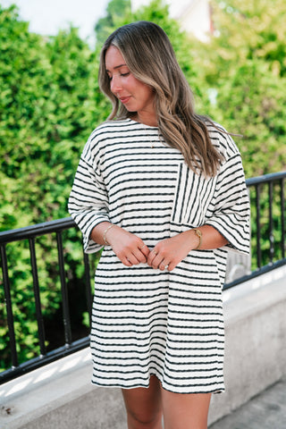 The Stripe Is Right Textured Dress