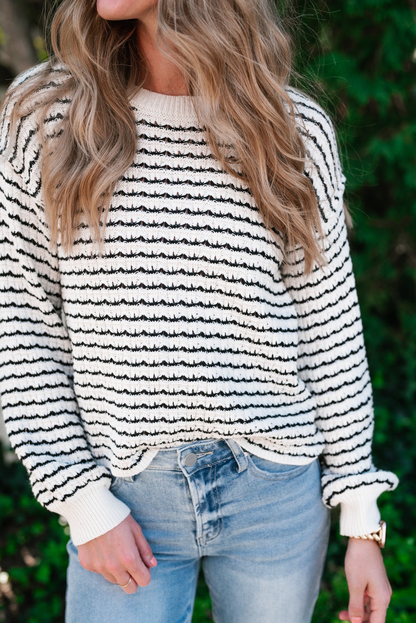 High Hopes Striped Crochet Sweater