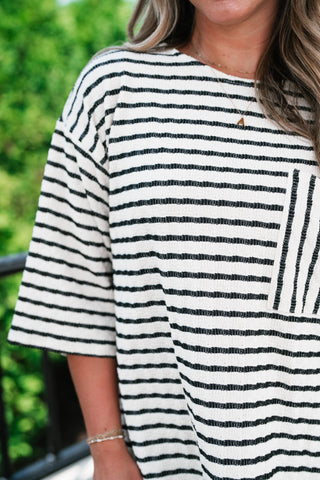The Stripe Is Right Textured Dress