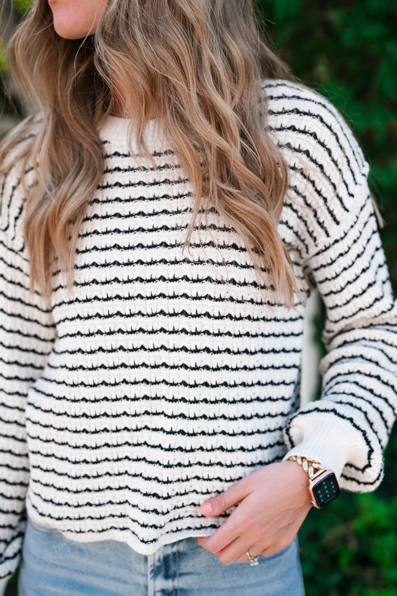 High Hopes Striped Crochet Sweater