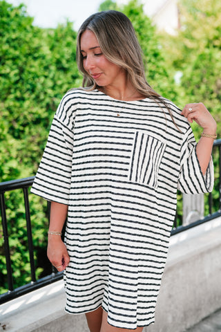 The Stripe Is Right Textured Dress