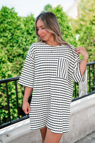The Stripe Is Right Textured Dress