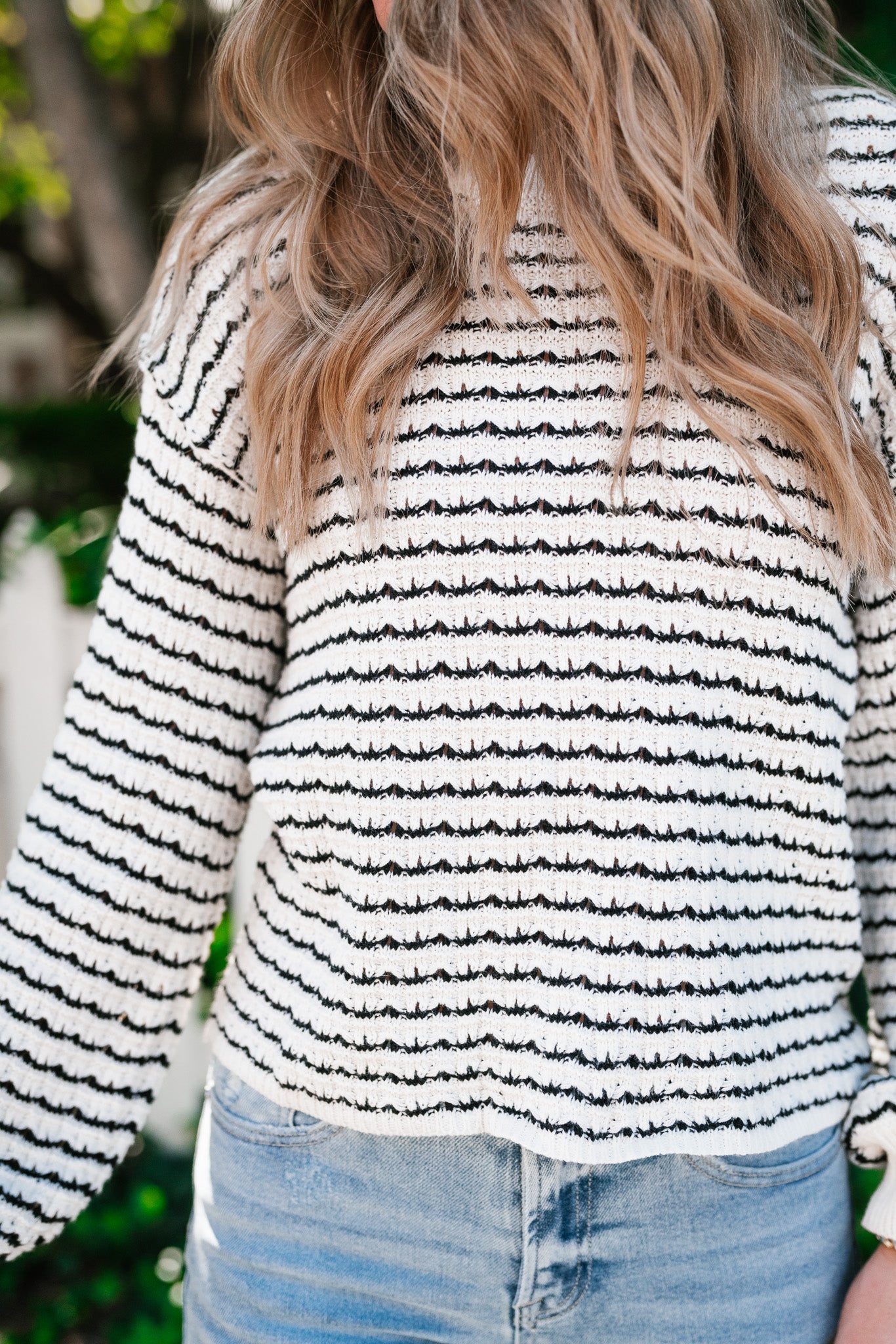 High Hopes Striped Crochet Sweater