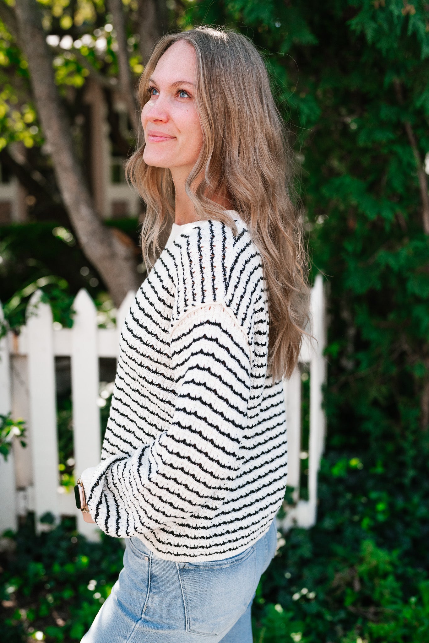 High Hopes Striped Crochet Sweater