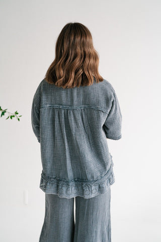 Twilight Chic Eyelet Gauze Shirt