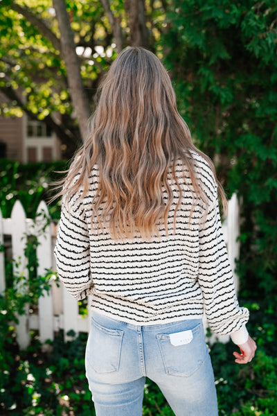 High Hopes Striped Crochet Sweater