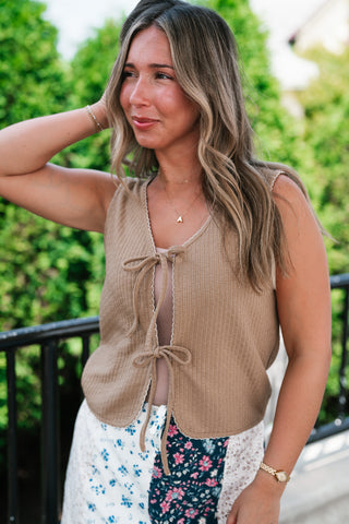 Breezy Season Bow Knit Vest