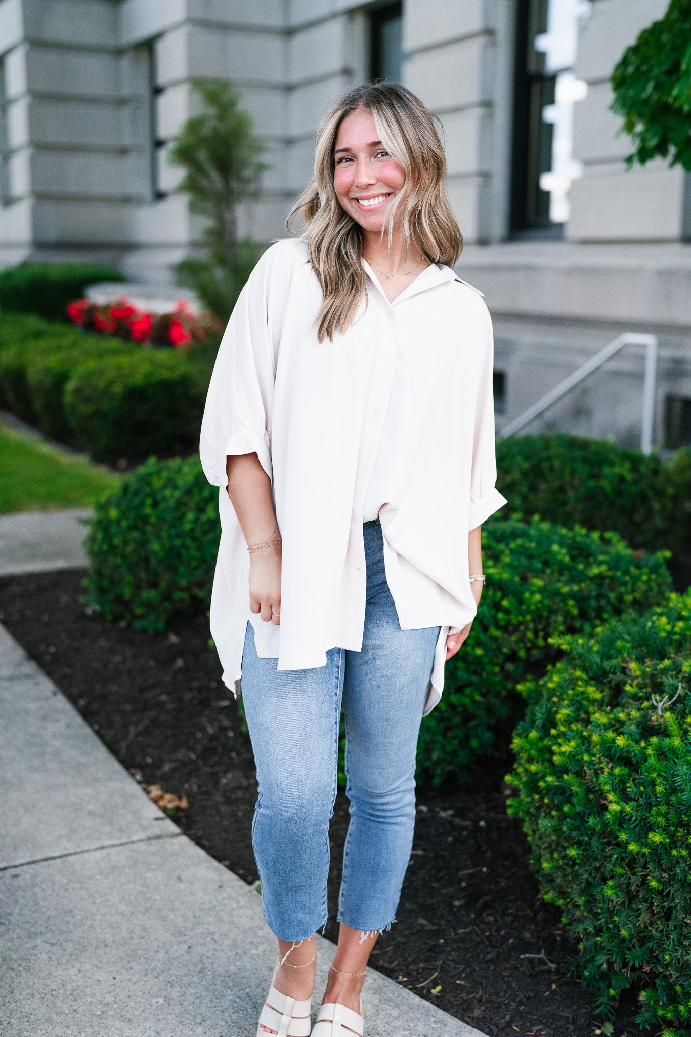 Out And About Oversized Button Up Top