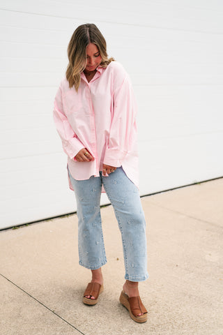 Petal Poetry Button Front Top