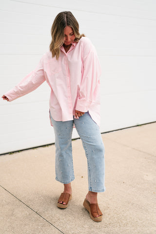 Petal Poetry Button Front Top