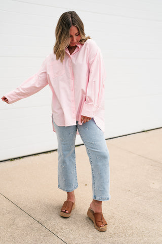 Petal Poetry Button Front Top