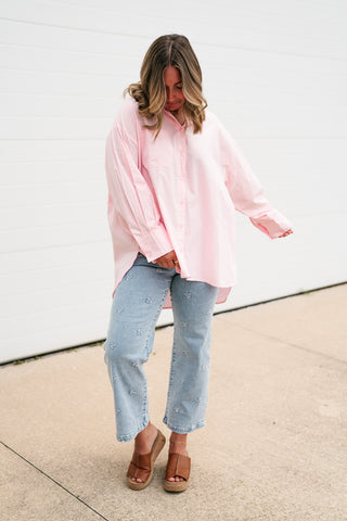 Petal Poetry Button Front Top