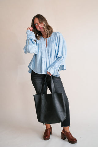 Free People Thousand Pintucks Blouse
