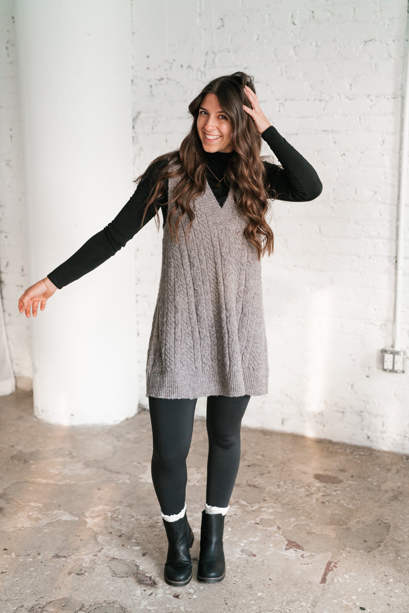 Cassie Cable Knit Sweater Tunic