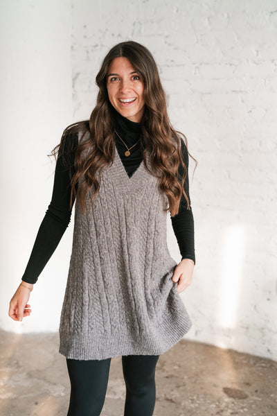 Cassie Cable Knit Sweater Tunic