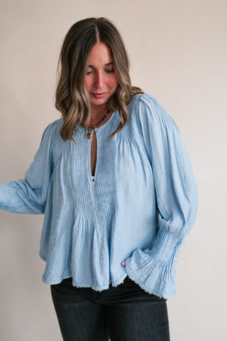 Free People Thousand Pintucks Blouse