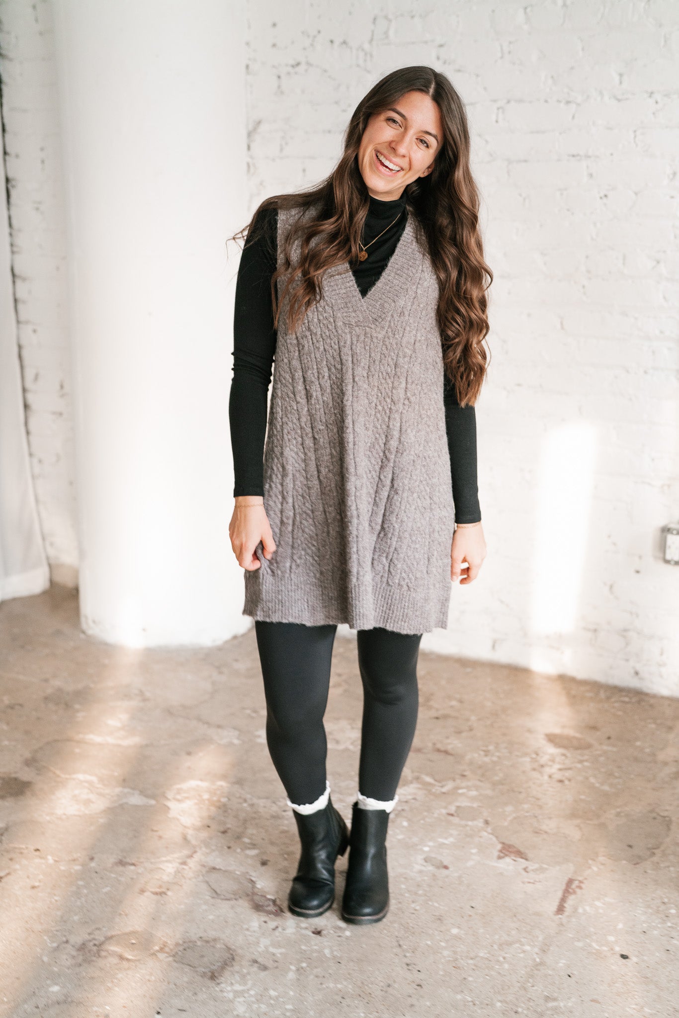 Cassie Cable Knit Sweater Tunic