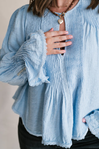 Free People Thousand Pintucks Blouse