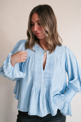 Free People Thousand Pintucks Blouse
