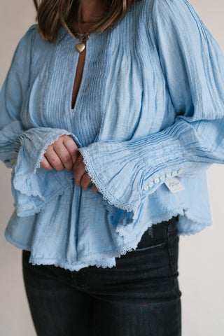 Free People Thousand Pintucks Blouse