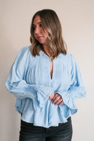 Free People Thousand Pintucks Blouse