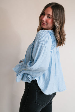 Free People Thousand Pintucks Blouse