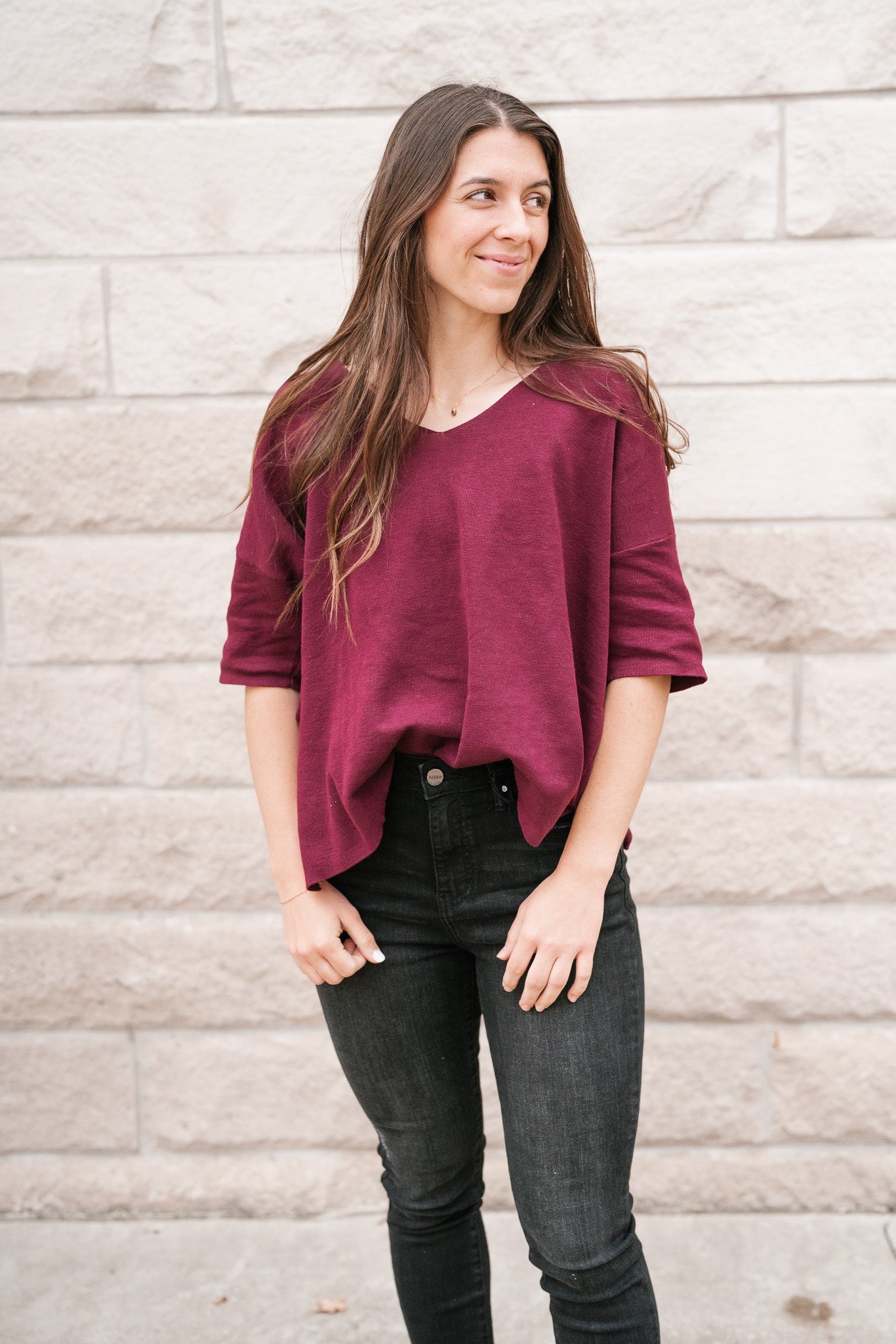 Carly V-Neck Short Sleeve Top