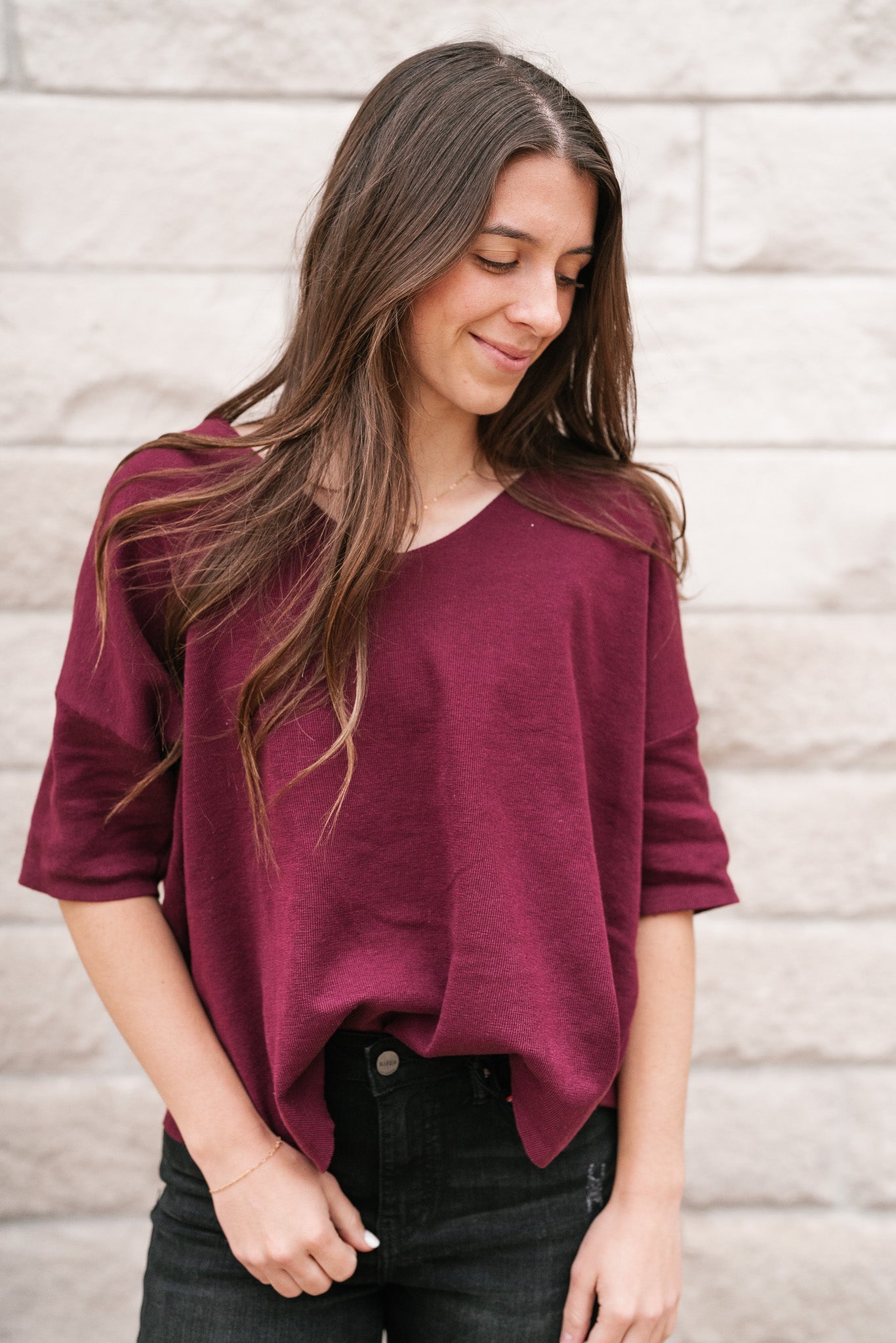 Carly V-Neck Short Sleeve Top