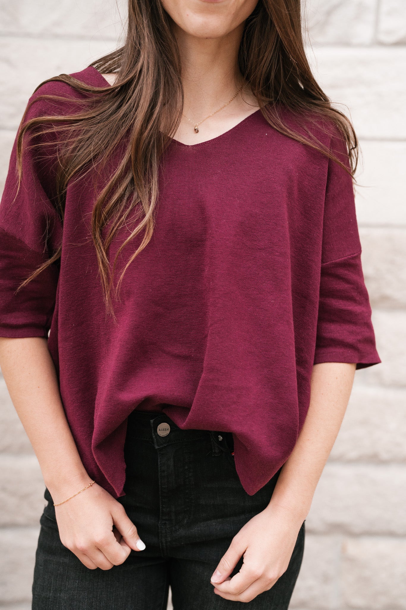 Carly V-Neck Short Sleeve Top