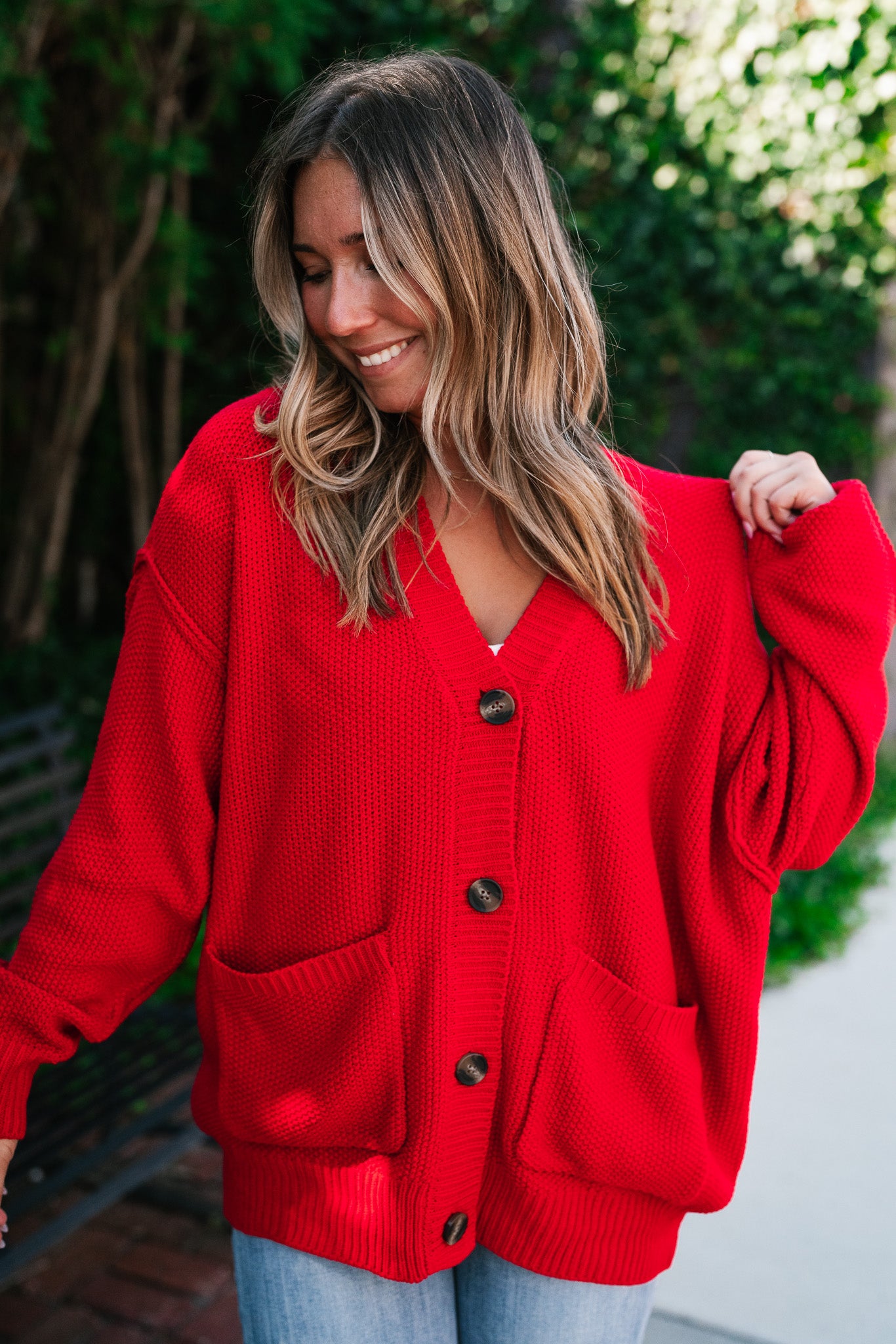 Wish You Well Comfy Cardigan - Red