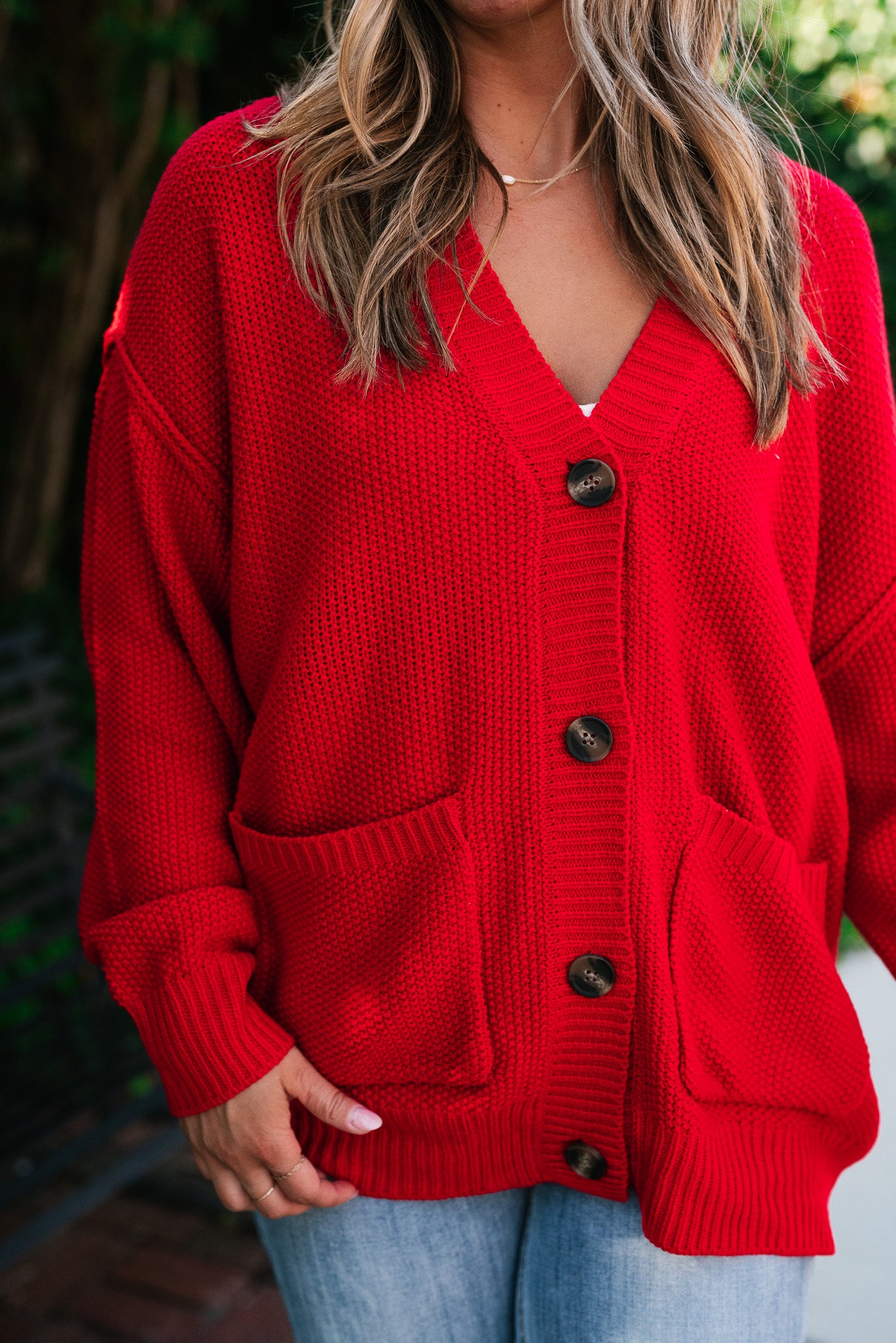 Wish You Well Comfy Cardigan - Red