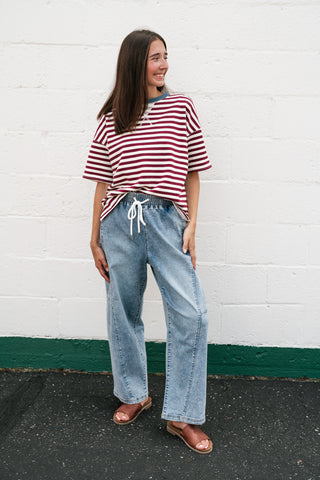 Uptown Girl Stripe Colorblock Tee