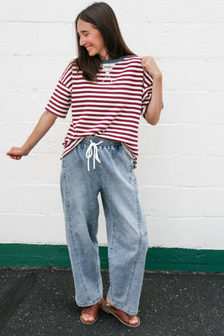 Uptown Girl Stripe Colorblock Tee