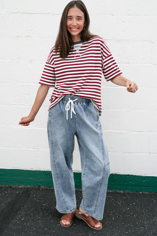 Uptown Girl Stripe Colorblock Tee