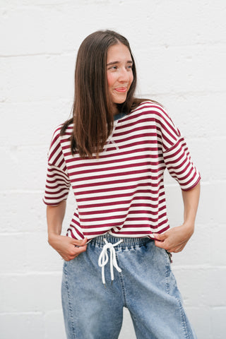 Uptown Girl Stripe Colorblock Tee