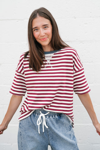 Uptown Girl Stripe Colorblock Tee