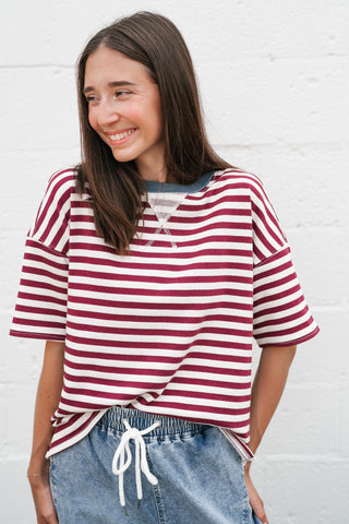 Uptown Girl Stripe Colorblock Tee