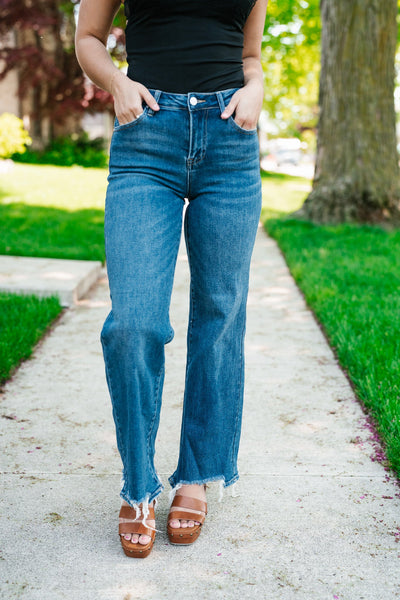 Risen Chels High Rise Wide leg Jeans